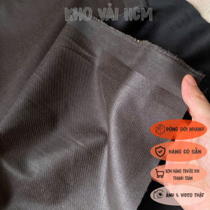 Vải Chéo Ép Keo Màu Nâu Xám Khổ 1m5 - Chất Mềm Mại Không Co Giãn Bóng Nhẹ - May Đồ Thiết Kế