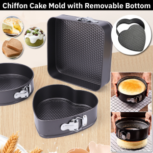 Removable Bottom Chiffon Cake Mold Non-Stick Home Carbon Steel Baking Pan DIY Leakproof Cakes Pastry Oven-Safety Bakeware