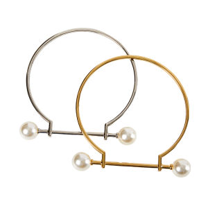 【MPJow】 Metal Bag Handle Replacement Brackets Purse Bag Handles DIY Handmade for Making Handbag Fashion Imitate Metal Circle Handle Bag Accessory