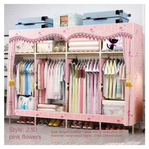 Women's 3D Pattern Non-Woven Folding Cloth Wardrobe - Simple Cloth Cabinet for Home Closet and Storage