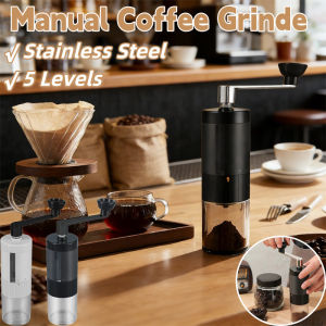 Manual Coffee Grinde Ceramic Burr Coffee Tool Portable Stainless Steel Adjustable 5 Levels Grinder