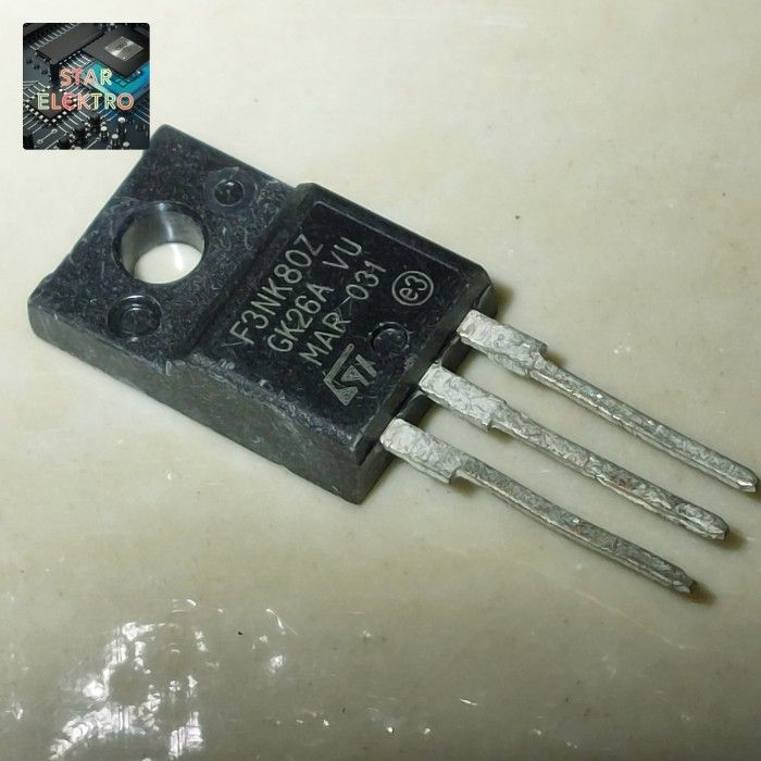 Ricambi Mosfet Alimentazione 5x MOSFET STF3NK80Z / F3NK80Z A Canale N TO- 220F - Transistor Di Potenza Per Alimentatori, Ricambi Elettronici Transistor Potenza Canale N - Foto 11