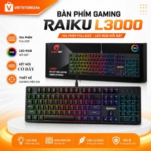 Bàn Phím Cơ Gaming RAIKU L3000 Blue Switch LED RGB Dành Cho Game Thủ- - Hàng Chính Hãng 100% Full Box