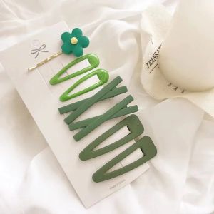 7pcs/set Set Girl Candy Color Side Clip Child Matte Hair Pin Hair Accessories