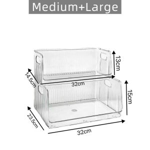 ชั้นวางของ กล่องใส ชั้นวางอะคริลิค วางซ้อนกันได้ หลายขนาด กล่องเก็บของตั้งโต๊ะ แข็งแรง ATTCH