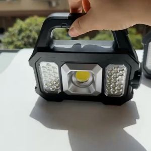 Solar powered flashlight with strong light multifunctional super bright long range long lasting