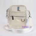 Premium Sling bag List Kulit - Tas Selempang Transparan Putih - Kulit Putih - Travolt - Tas PVC Mika Tebal - Tas Konser KPOP Transparan - iseul. 