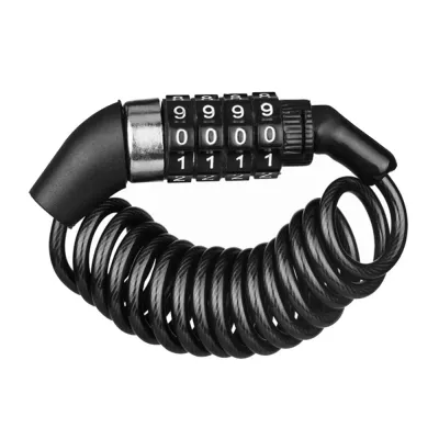 MIKAELN 1Pcs Anti-theft Spring Bicycle Lock 4 Digits Password Portable Steel Wire Locks Security Helmet Lock for Motorcycle Bike Scooter