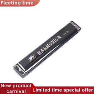 Fleeting time 24 Hole Key Of C Play Harmonica Tremolo Harmonica Mouth Organ Double Row Blues