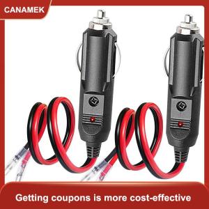 【CANAMEK】 1 2pcs xe hợp nhất Thuốc lá nhẹ hơn Nam cắm thay thế 12V Thuốc lá nhẹ hơn dây cho lốp Inflator máy bơm không khí