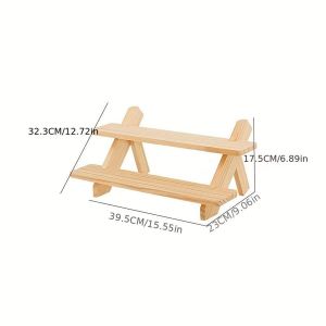 5 Layers Wooden Ladder Rack Jewelry Display Storage Wood Multi-layer Dolls Action Figures Desserts