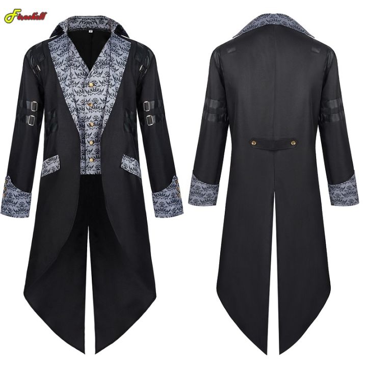 Men's Medieval Steampunk Jacket Vampire Devil Halloween Cosplay Costume