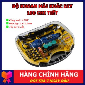 Máy Khoan Mài Thẳng Đa Năng - Bộ Máy Khoan Mài Khắc Mini LRUXOR 100 Chi Tiết (130W)