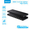 Jasoz HDMI Splitter 1 in 8 out 4K Audio Video 1080P For HDR HDTV 3D DVD High Quality อะแดปเตอร์แปลงสําหรับ HDR HDTV 3D DVD ส่งจาก กทม. 