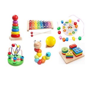 Combo 7 loại đồ chơi gỗ thông minh set 7 đồ chơi giáo dục sớm rèn kĩ năng tư duy cho bé đồ chơi nhập khẩu chính hãng