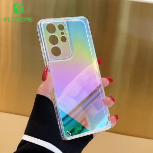 FLOVEME Laser Phone Case For Samsung S22 S21 S20 Plus S22 S21 S20 Ultra S22 S21 S20 Luxury Colorful Rainbow Clear Back Cover