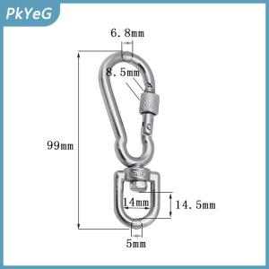 PkYeG Thép Không Gỉ Xoay Snap Móc Khóa Con Chó Dây Xích Khóa Phát Hành Nhanh Chóng Khóa Carabiner Clip Cho Chó Đi Bộ Cắm Trại
