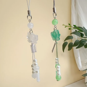 Hợp thời trang lotuses dây xích điện thoại handmade đính cườm Keychain quyến rũ thời trang phong cách Trung Quốc móc khóa túi cho Nữ phụ nữ