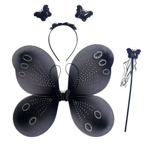 4 in 1 Fairy Girls Princess Butterfly wings Custome Halloween Fairy DressupBirthday Party Girl Angel Costume Cosplay Costumes UMISKY