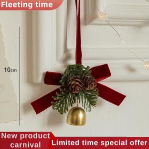 Fleeting time Butterfly Knot Pinecone Bell Hanging Ornament Wall Car Gate Xmas Tree Pendant Ornament Home Christmas Tree New Year Decoration