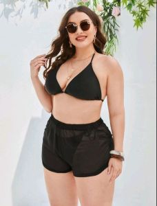 Plus size cover Drawstring side Cover Up Shorts Without Bikini Summer (shorty)