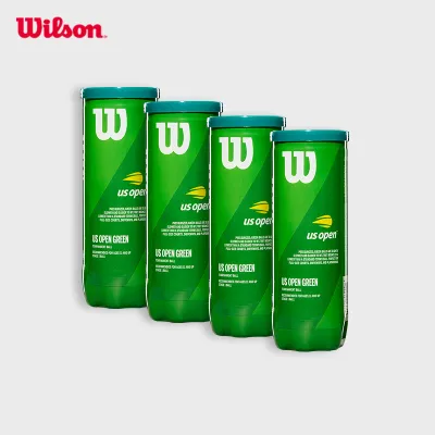 [BUY 4 CANS AT PRICE OF 3] Wilson US Open Green Tournament 3 Ball Can (4 Pack) Tennis Balls