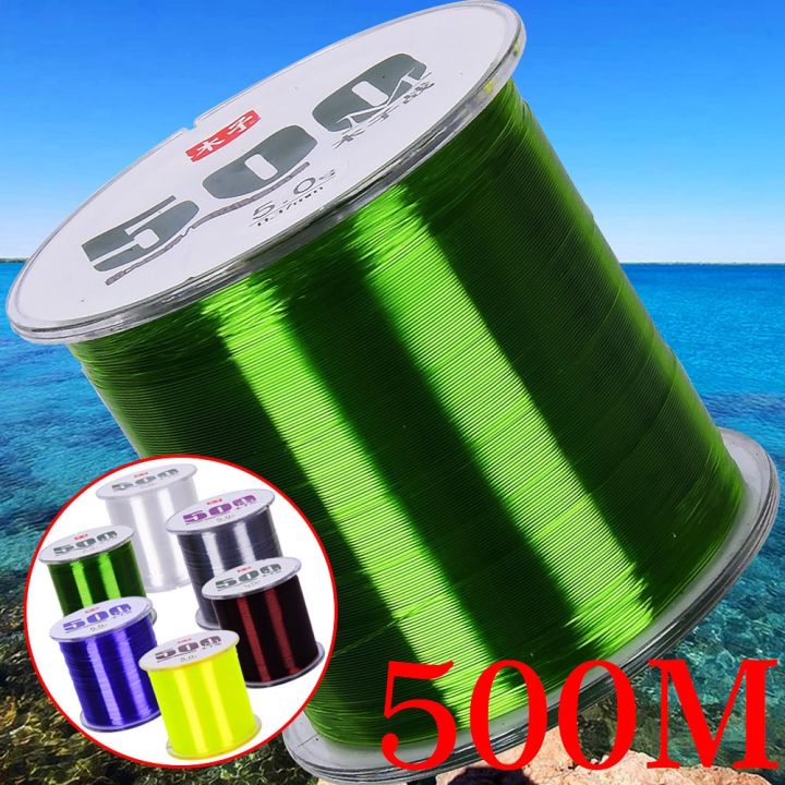 500m Fishing Line 1.0mm-5.0mm 4.4LB-19.4LB Wearable Fluorocarbon Line  Carbon Surface Nylon Line for Freshwater Saltwater Fishing