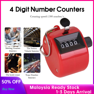 Hand Tally Counter 4 Digits Counts Manual Digital Counter Click Counter Pressing Counting Timer Finger Clicker Golf Counter Training Counter Palm Manual Counting (4 colors)