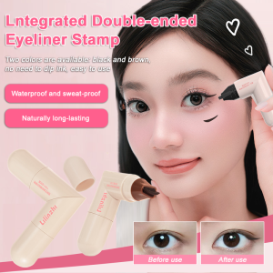 💕One-Stamp Forming💕Natural Long-Lasting Quick-Drying Double-Headed Eyeliner Stamp Integrated Lazy No-Smudge Double-Headed Eyeliner