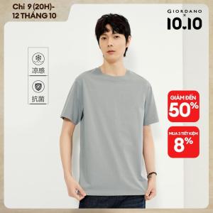 Giordano áo thun nam vải thoáng mát công nghệ mới cổ tròn tay ngắn dệt kim Free Shipping 01023380