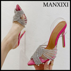 MANXIXI Thời Trang Phụ Nữ Cao Gót 4.33 Inches Đẹp Ngọc Trai Sáng Bóng Dép (Kích Thước 35-42)