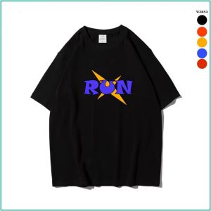 DF 24 - Kaos RUN Bintang Oversize Pria & Wanita- Katun Combed 100% 30s & 24s Sablon