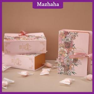 Mazhaha กล่องของขวัญรูปหนังสือ1ชิ้นพร้อมริบบิ้นกระดาษแข็งลูกอมกล่องบรรจุภัณฑ์ของขวัญช็อคโกแลตสำหรับงานแต่งงานวันเกิดวันแม่
