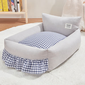 European and American style high backrest pet sofa bed universal for all seasons detachable and washable dog and cat litter cushion warm all year round