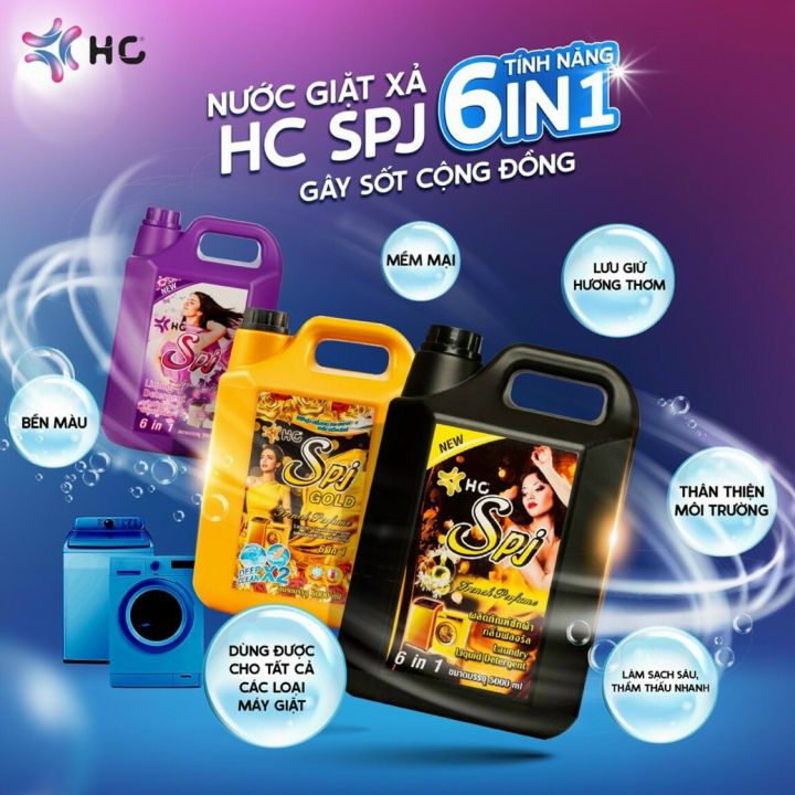 Nước Giặt Xả đậm đặc 6in1 HC SPJ 5000ml đen, tím, vàng - Thái Lan | Lazada  Việt Nam