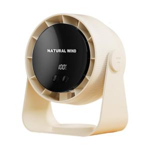 Quiet USB Charging Table Fan 360 Degree Air Circulation and LED Temperature Display Desktop Fan Cooling Device