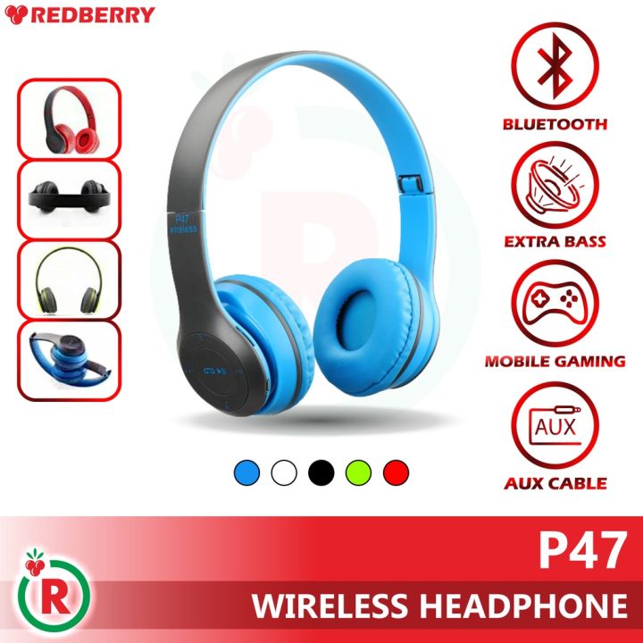 Headphone Bluetooth P47 Power Bass Wireless Stereo Music Telfon Gaming