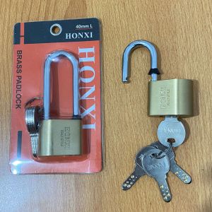 GEMBOK KUNINGAN ASLI TEBAL BESAR 40MM ANTI MALING LEHER PANJANG PENDEK