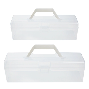 Storage Container Plastic Storage Case for Tools and Art Supplies Hand Tools and Accessories Clear Lid and Top Handle