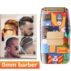 Kemei Reciprocating Shaver USB Rechargeable Electric Razor Graffiti Pattern Cordless Double Foil Shaver Trimmer for Men