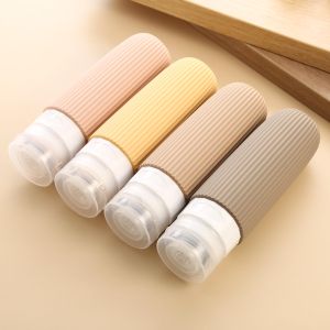 Silicone Travel Bottles Accessories Tsa Approved Portable BPA Free Leak Proof Squeezable Size Containers With Clear Toiletry Bag