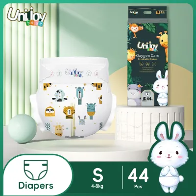 Unijoy Baby Newborn Diaper Lampin Kanak (S 44 Pieces / M 38 Pieces / L 32 Pieces / XL 28 Pieces / XXL 24 Pieces) Diaper Tape (4 Packs)