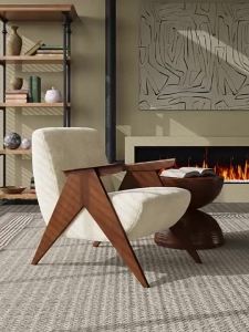 CraftedLiving SG-Single Armchair Vintage-Style Balcony Lounge Chair Solid Wood Chair for Guesthouses