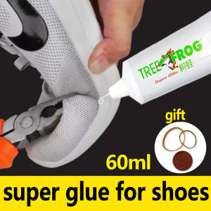 Tree Frog Shoe Repair Glue Quick-Drying Shoe Repair Glue Special Adhesive Agent for Sneakers Non-toxic Tasteless Waterproof High Temperature Resistance Low Temperature Fully Transparent Super Strong Shoe Glue Adhesive Glue for Repairing 60ML