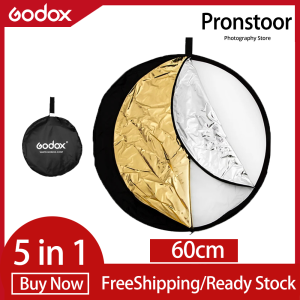 Godox 60ซม. 24 "5 In 1กระดานสะท้อนแสงถ่ายภาพพับได้สำหรับสตูดิโอถ่ายภาพสะท้อนแสง