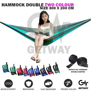 Hammock Double Size 300x200 cm Full Bartex - Ayunan Gantung Dewasa Besar BISA COD - Hamock Murah Tebal - Kasur Tempat Tidur Gantung Camping Outdoor - hamok - hemok - hanmock - Hamuk - Hammuk - hamock jumbo size