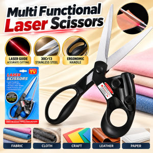 Multi Functional Laser Scissors 30Cr13 Stainless Steel Gunting Laser Tajam Anti Karat for Fabric Cloth Craft Cutting