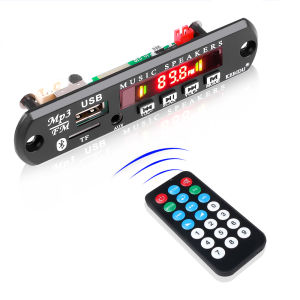 Wireless Bluetooth 5.0 Decoder Board DC 5V 12V MP3 WMA Decoding Module Audio Support USB TF FM Radio Color Screen MP3 Player Car Kit With Remote Control