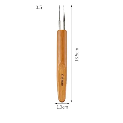 1PC 0.5mm/0.75mm dreadlock móc đan Gỗ Kim móc tóc dreadlocks công cụ cho Braid Craft
