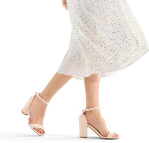 COASIS Womens Chunky Block Heels Open Toe Ankle Strap 3.5 Inch Heeled Sandals